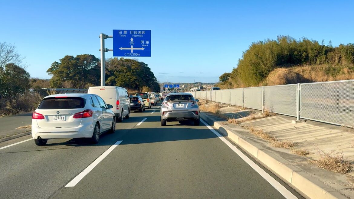 Morning Drive on Busy Road | Toyohashi City Aichi Prefecture