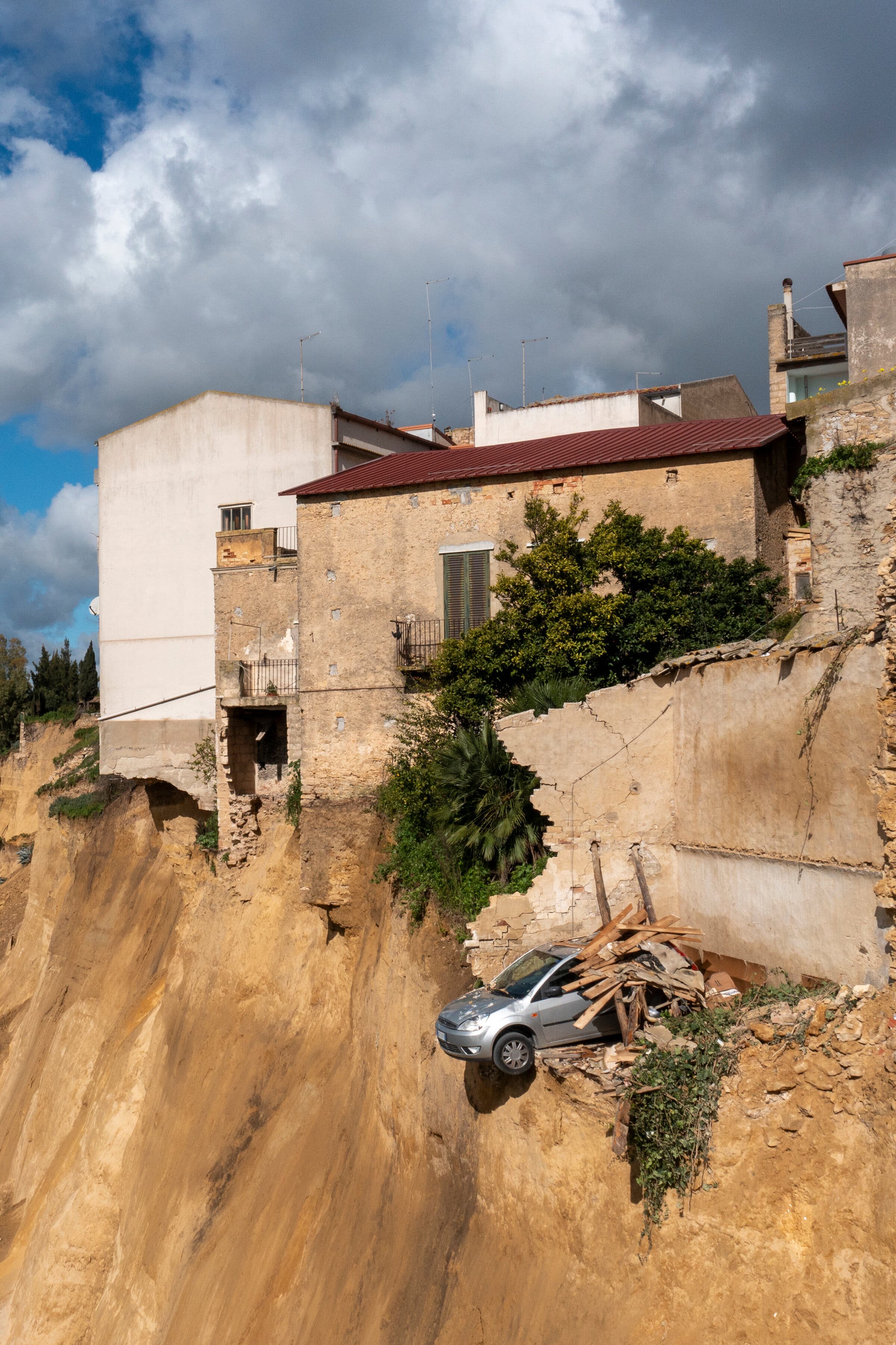 Landslide in Sicily Leaves Homes Teetering on Edge