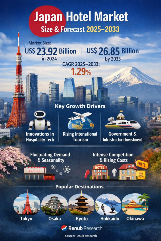 Japan Hotel Market Size and Forecast 2025–2033: Steady Growth Powered by Tourism Revival and Experience-Driven Stays Japan Hotel Market Size and Forecast 2025–2033: Steady Growth Powered by Tourism Revival and Experience-Driven Stays