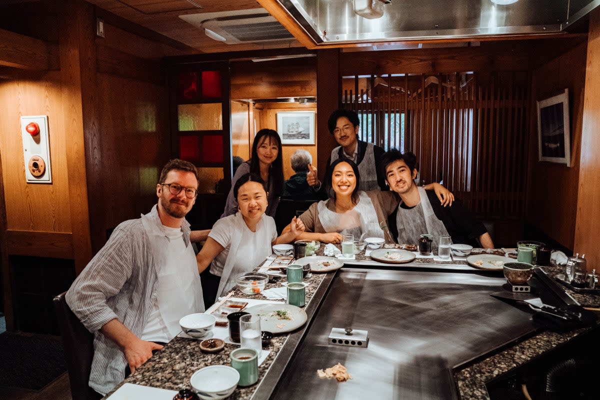 Venus and friends enjoying Kobe beef at Kikusui restaurant in its namesake city (Melissa Legarda)