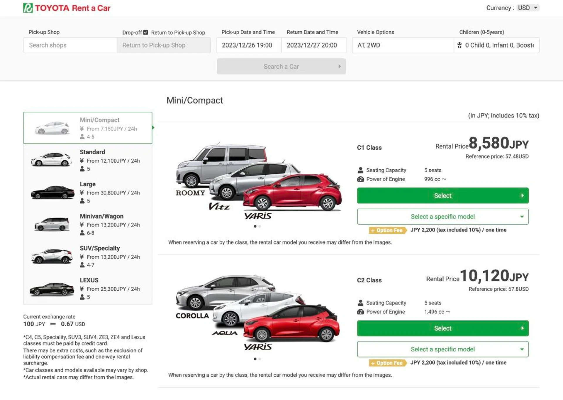 Toyota Rent a Car has an amazing selection of Toyota cars available.