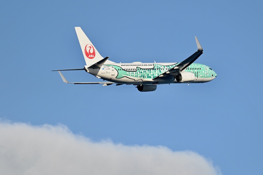 Passengers on inaugural Japan Transocean Air international route