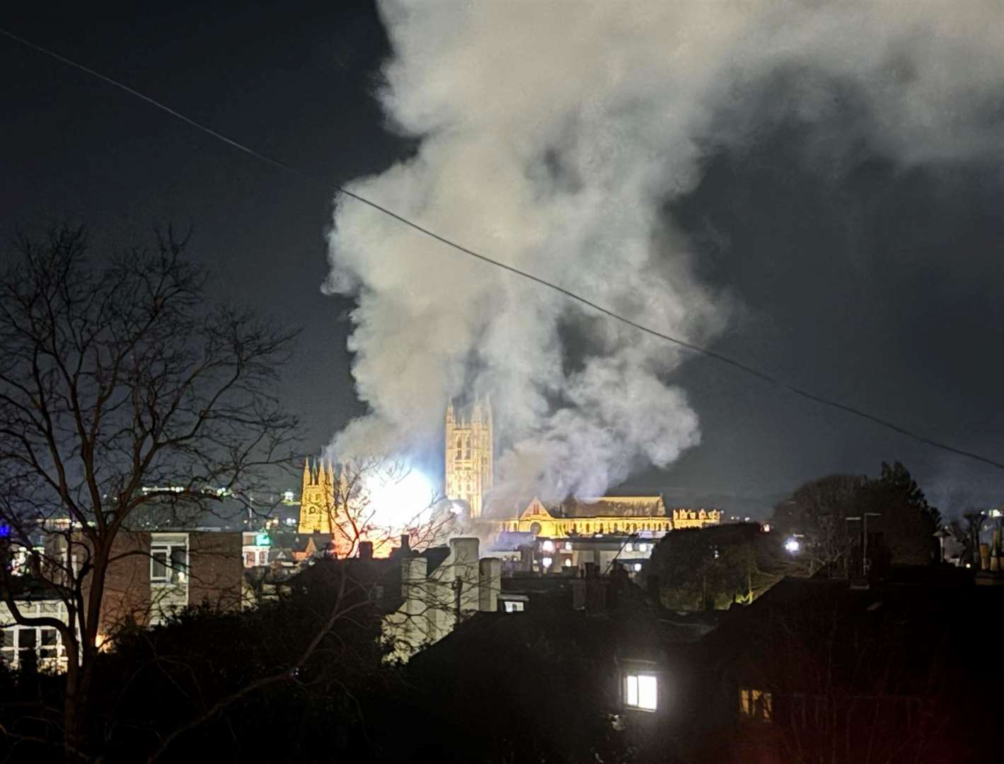 Smoke could be seen billowing from miles away as fire crews tackled the blaze. Picture: Lisa Claire