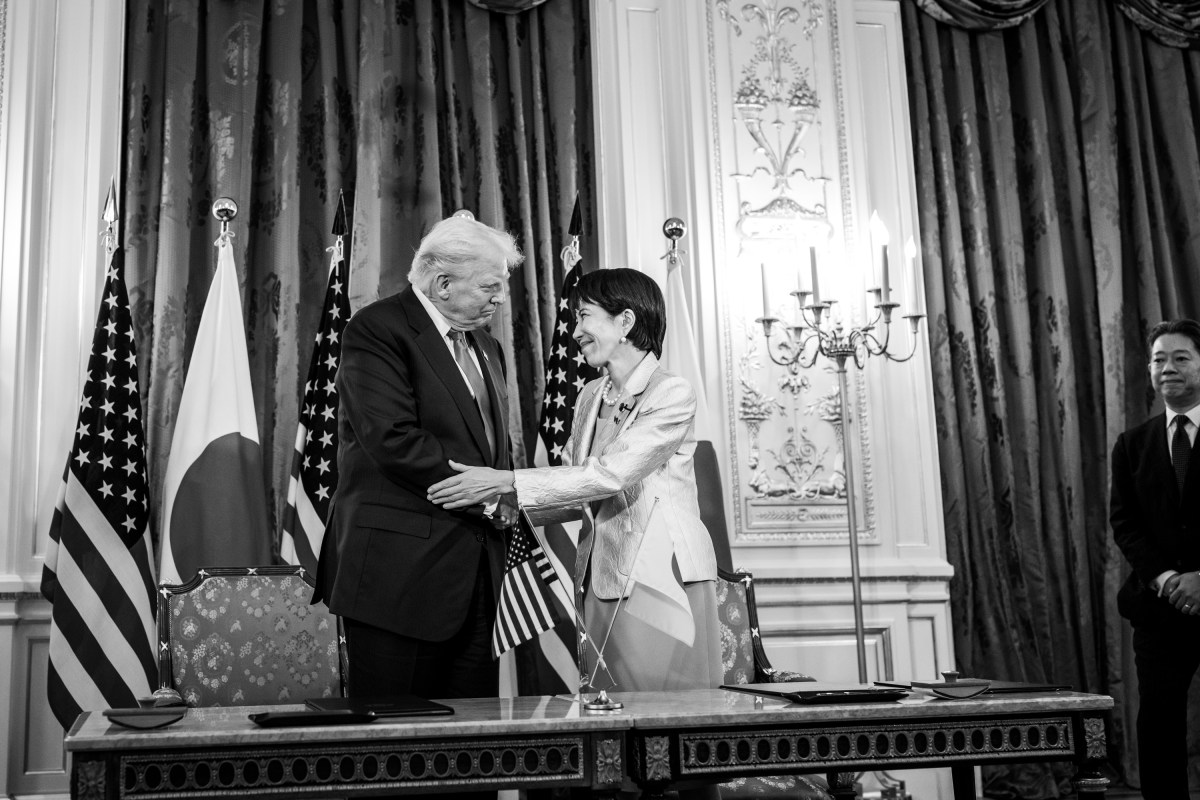 President Donald Trump participates in a signing ceremony with Japanese Prime Minister Sanae Takaichi, Tuesday, October 28, 2025, at Akasaka Palace in Tokyo, Japan. (Official White House Photo by Daniel Torok)