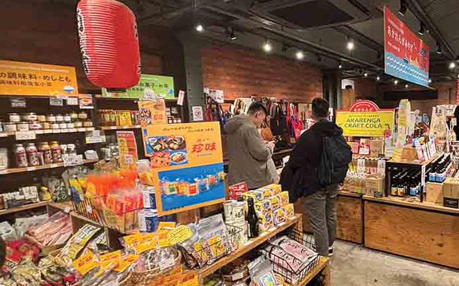 Different kinds of food products on display at a store of Red Brick Warehouse.