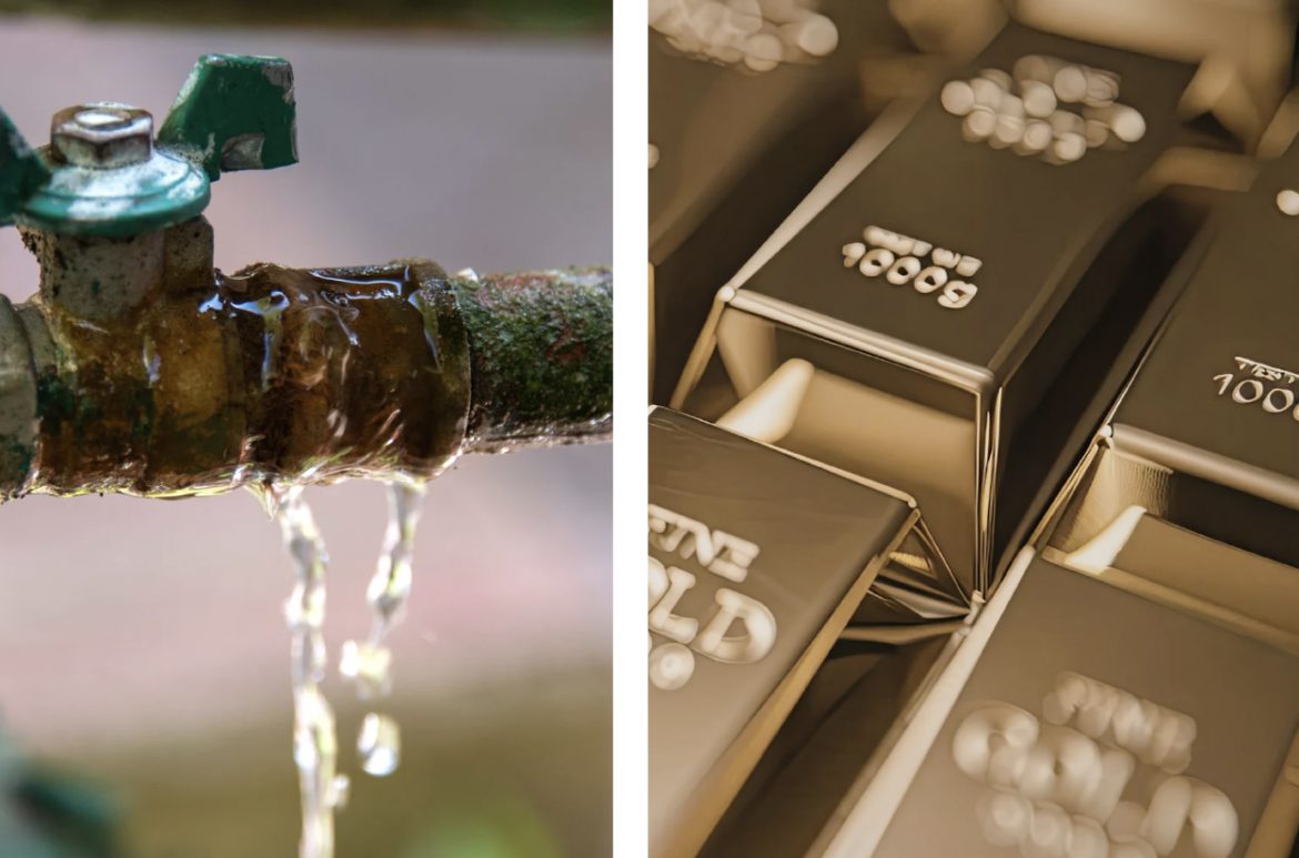 donation, gold bar, water pipes, mystery donor, feel good story