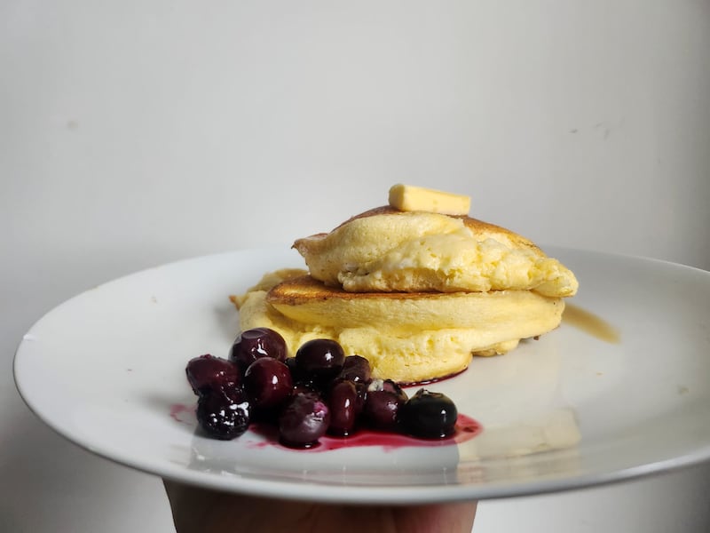 Clouds of pancakes – airy, fluffy, light in texture, yet decadent in taste – are the perfect vehicle for toppings