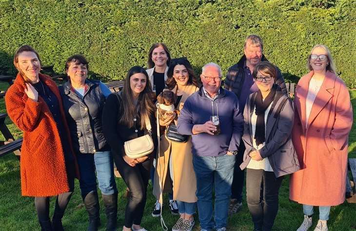 Some of the members of the Kyoto team celebrating the firm's 30th birthday