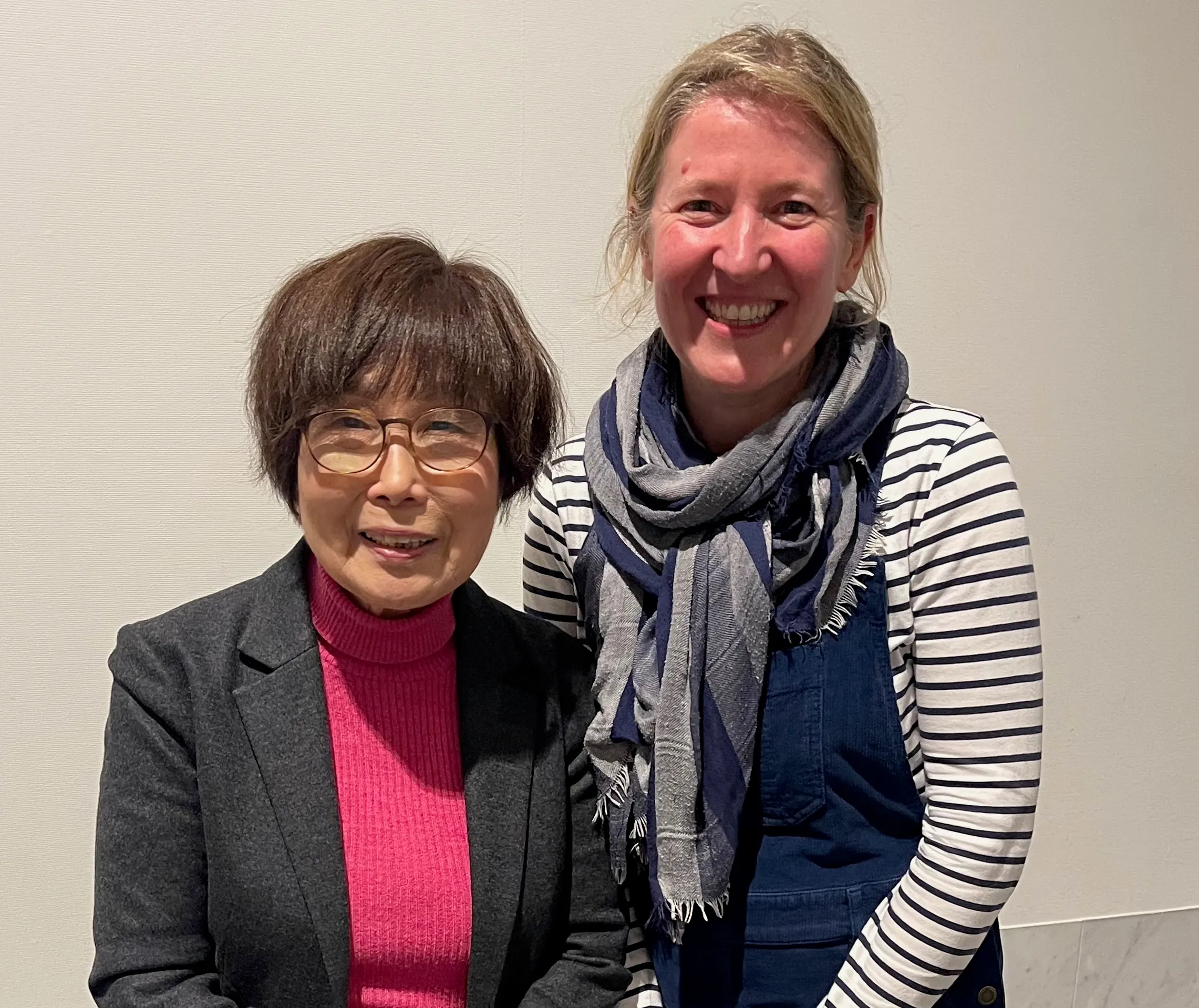 Kate Crockett with Hibakusha Keiko Ogura.