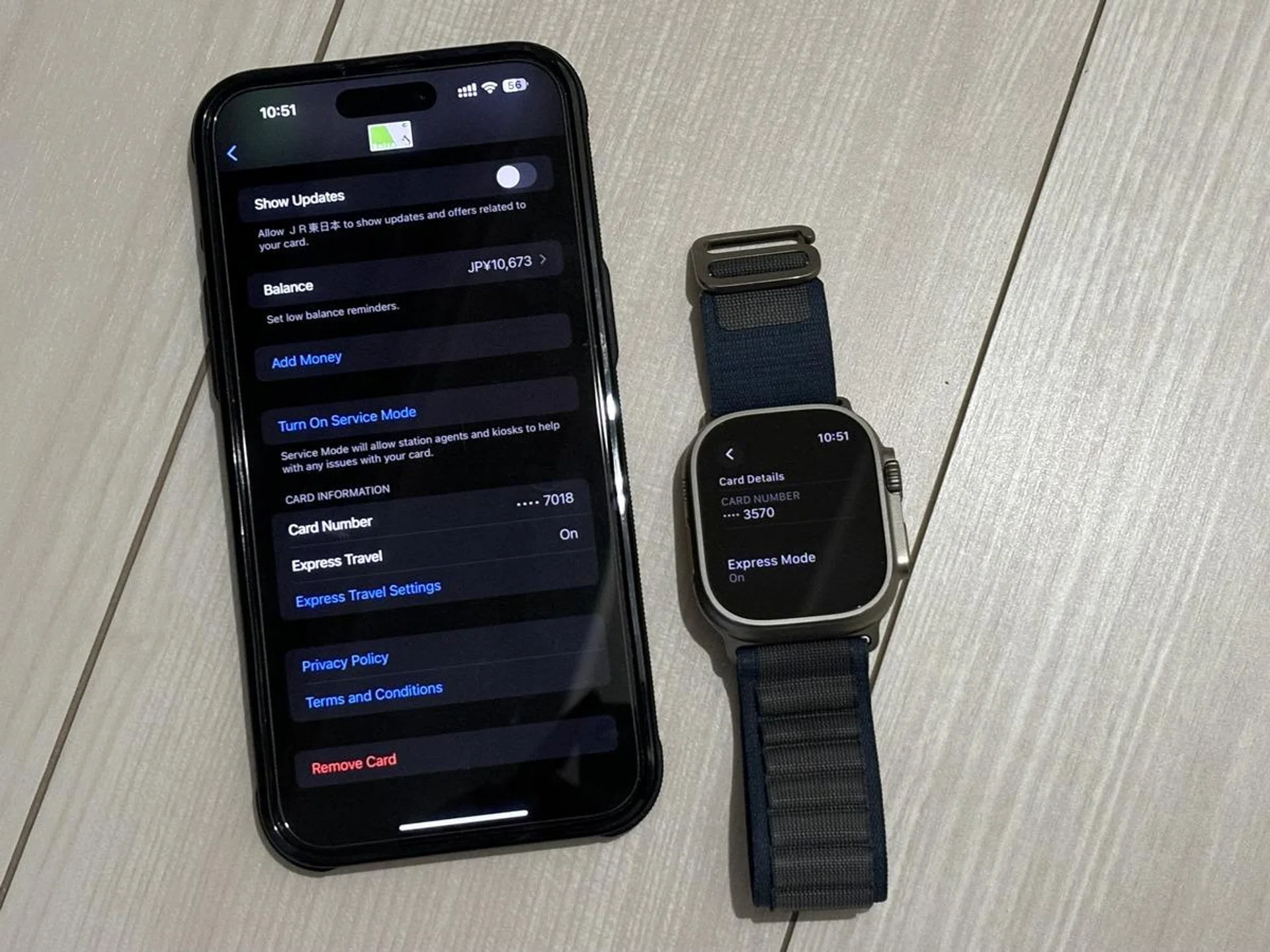 Note the different card numbers.