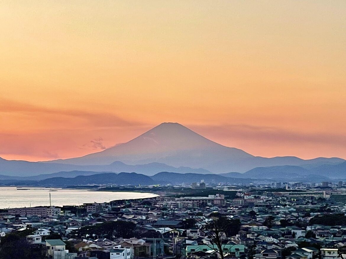 Mt Fuji and a beautiful sunset over The Shonan Coast.