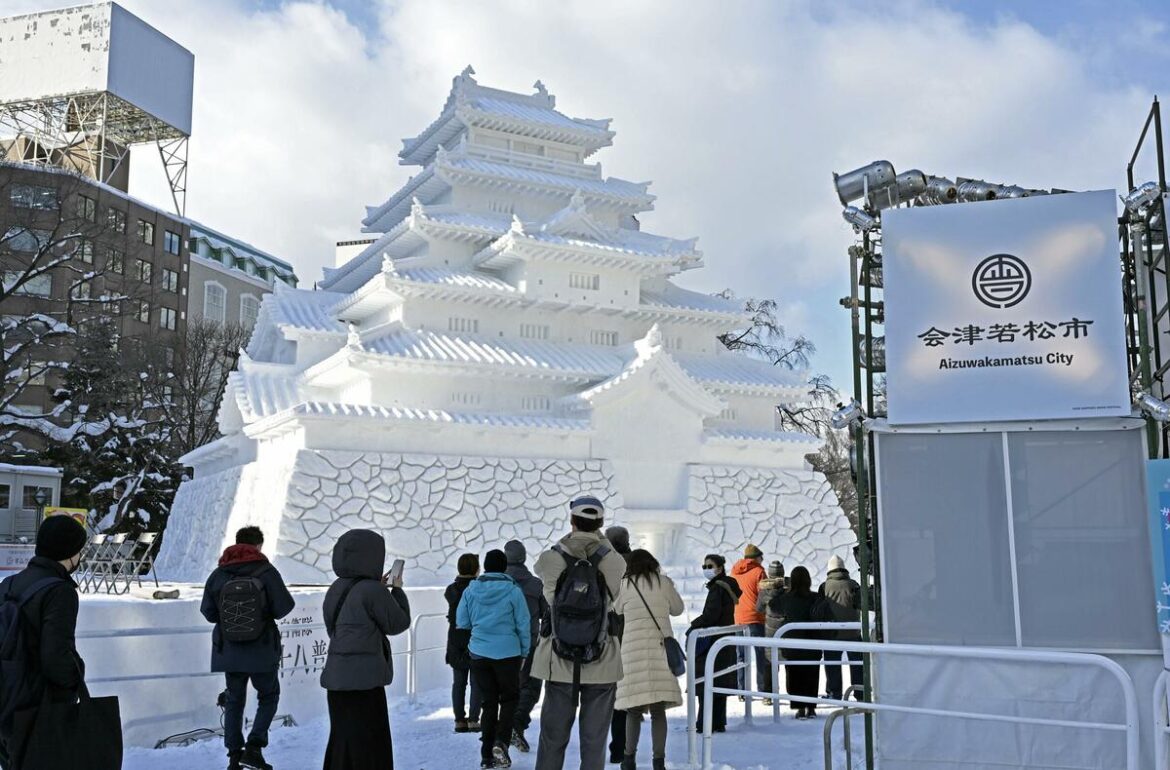 Star Wars, castle sculptures on display at Sapporo Snow Festival
