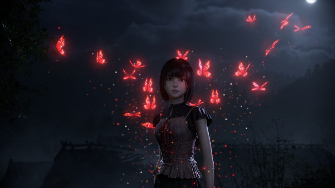 True Japanese horror games avoid “jump scares and graphic violence,” Fatal Frame 2 directors say, because they respect that “frightening things can be beautiful” Mio stands in front of a fleet of red butterflies