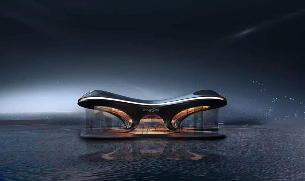 Flying cars will dock at vertiports instead of airports or parking garages and this is what Japan's coolest one could look like