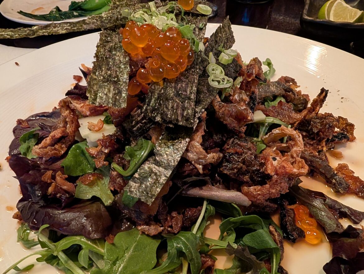 Crispy Salmon Skin Salad