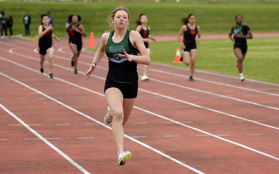 Savannah Stewart has a big lead in the season-opening meet.