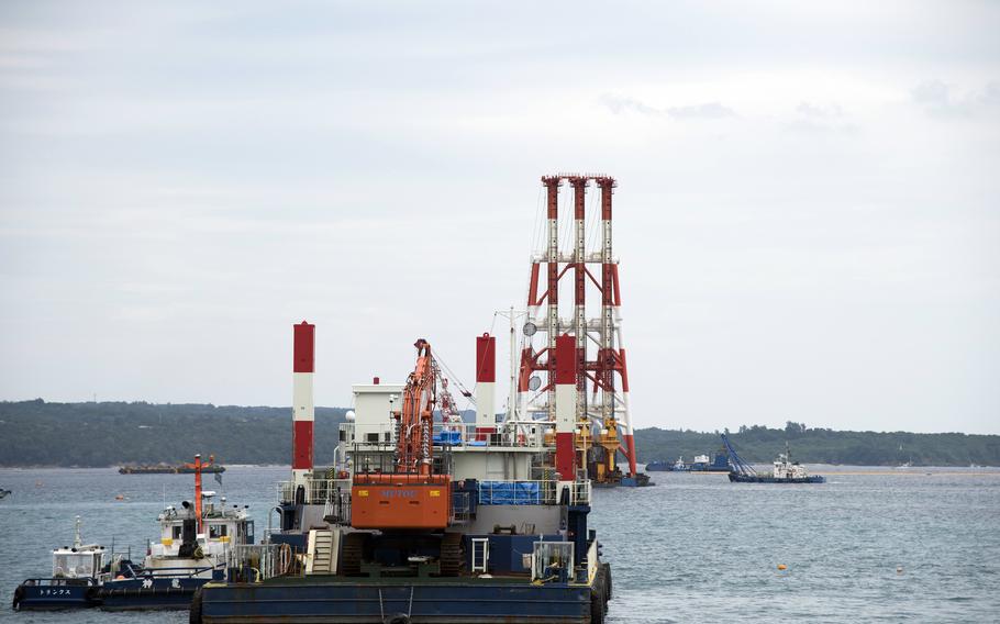 Construction ships near Okinawa.