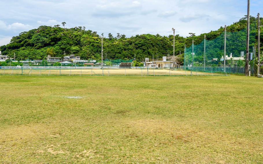An empty baseball field on Okinawa.
