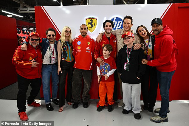 The racing driver, 41, invited the actress, 29, and her Super Mario co-stars to join him for a VIP tour through the F1 paddock in Tokyo (Jack Black, Charlie Day, Anya, Lewis, Benny Safdie, Chris Pratt, Brie Larson and Keegan-Michael Kay)