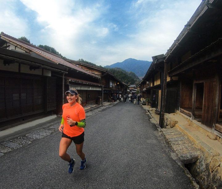 Susie Chan endurance runner on Nakasendo Way in Japan