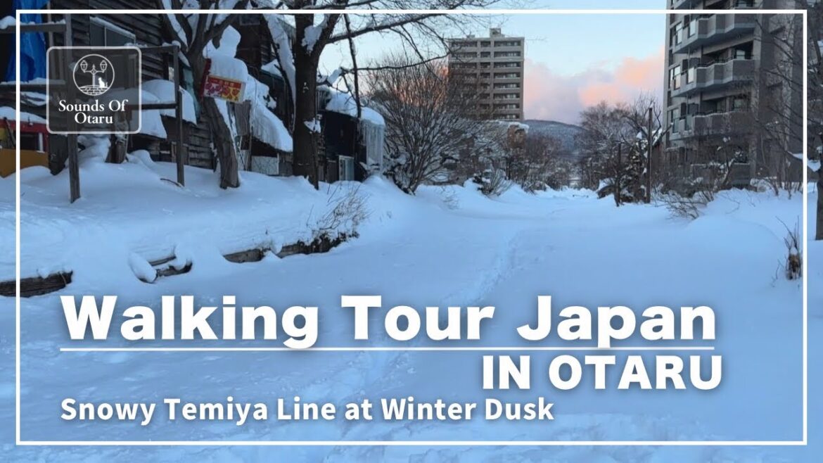 Japan Walking Tour in Otaru, Hokkaido |Snowy Temiya Line at Winter Dusk Japan Walking Tour in Otaru, Hokkaido |Snowy Temiya Line at Winter Dusk