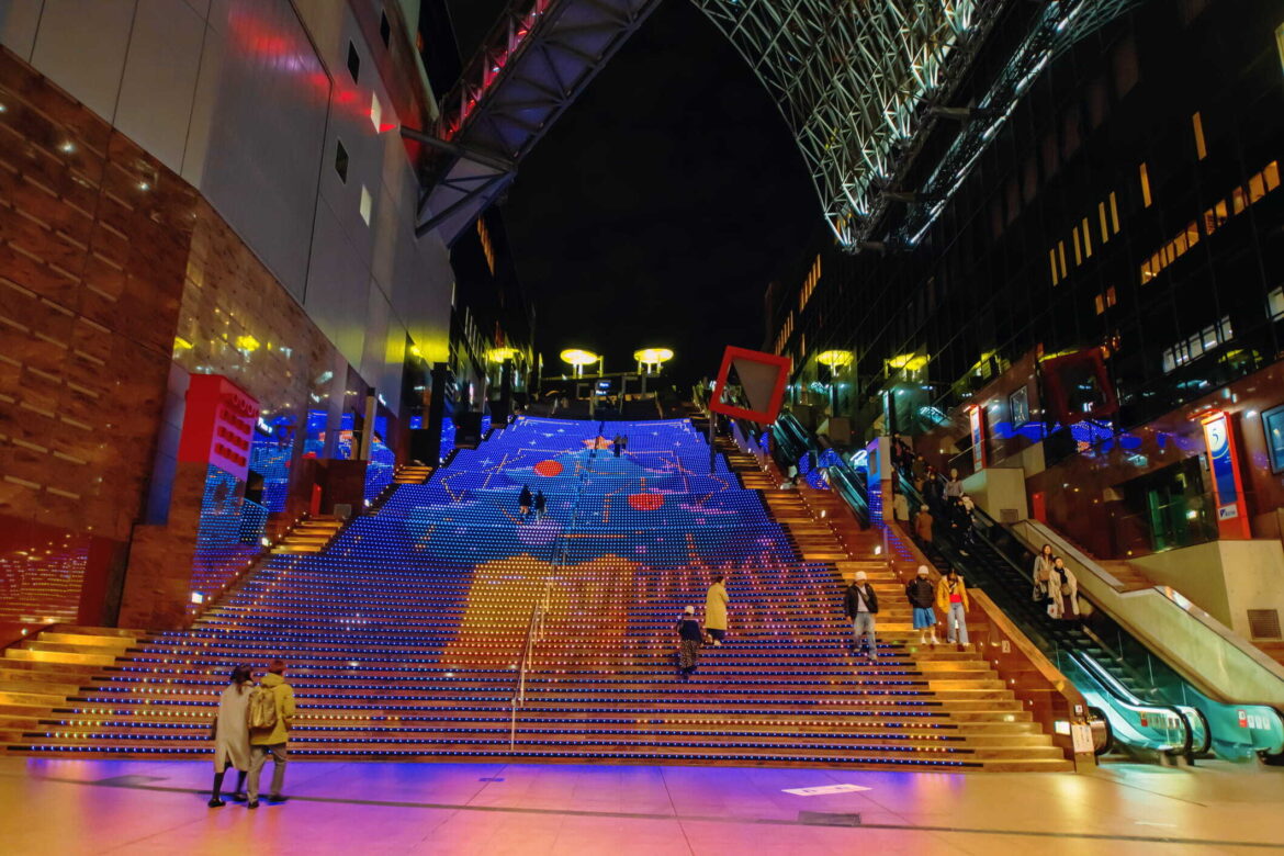 Play giant Tetris on Kyoto Station's 11-storey Grand Staircase this March