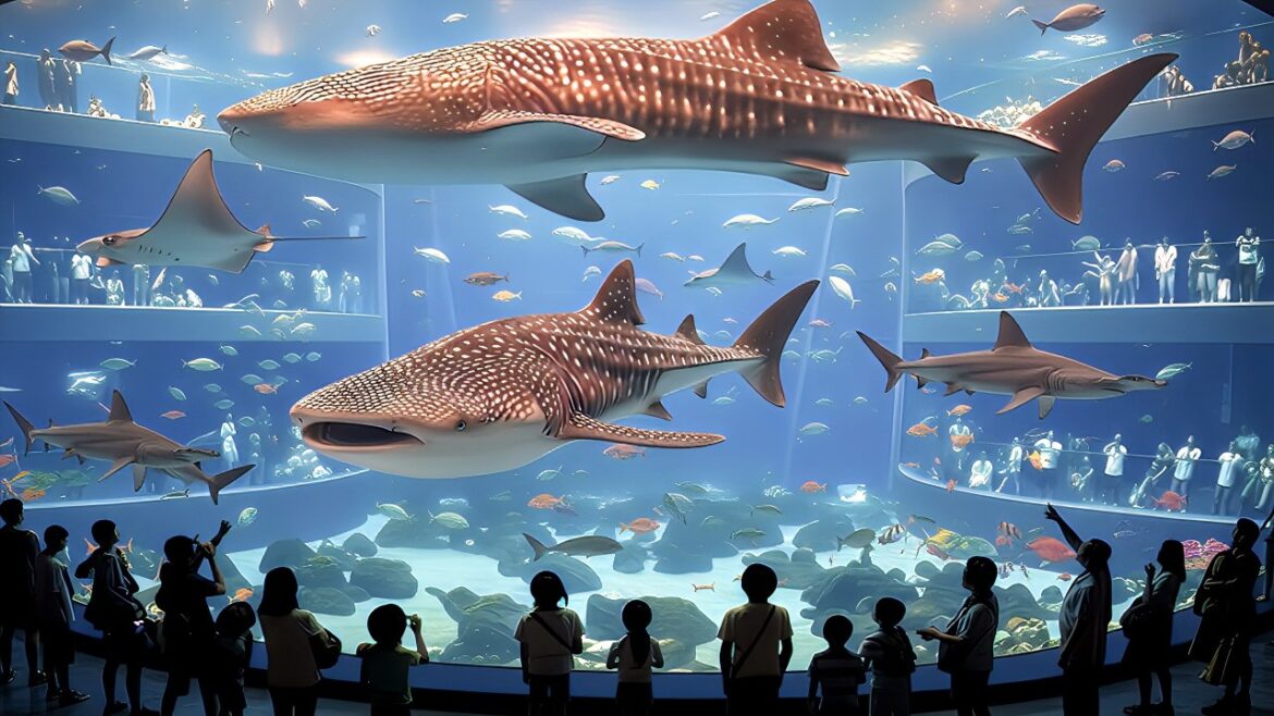 Osaka Aquarium Kaiyukan, Amazing Aquarium in Japan | 4K Walking Tour with Captions