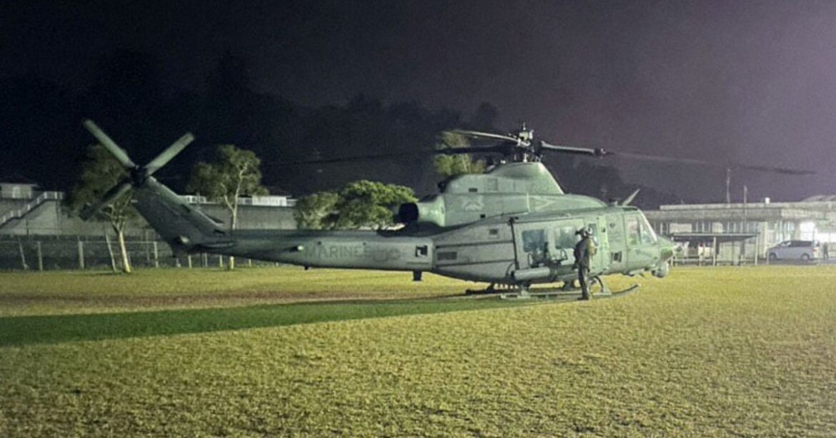 US helicopter lands at Okinawa baseball field during youth practice