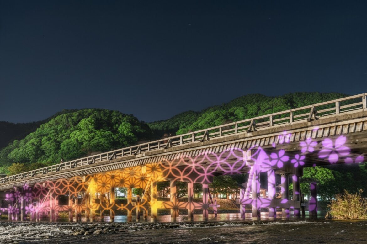 Kyoto Arashiyama’s Togetsukyo Bridge will light up at night for the next two weeks