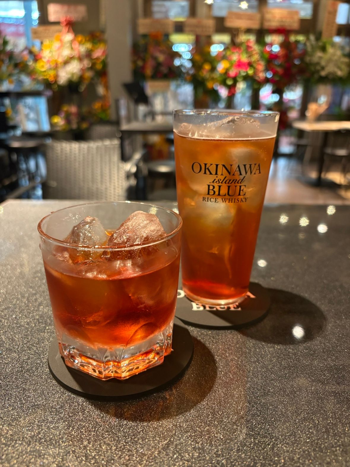 Okinawa Blue rice whisky | Courtesy of Phoebe Amoroso