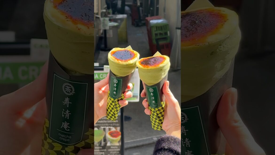Satisfying Matcha Crepe Making in Japan! #shorts