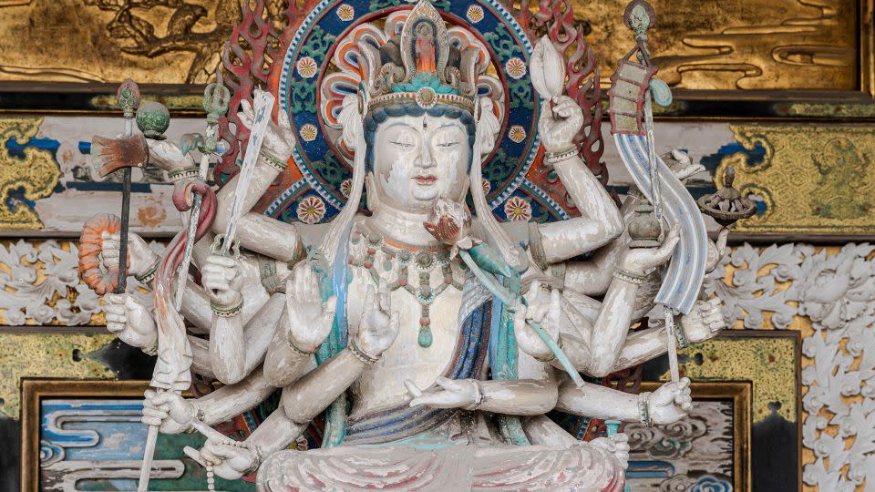 Kosanji, a Buddhist temple on Ikuchi Island, features full-scale replicas of famous Japanese temples and shrines. - Peter Elvin/Alamy Stock Photo