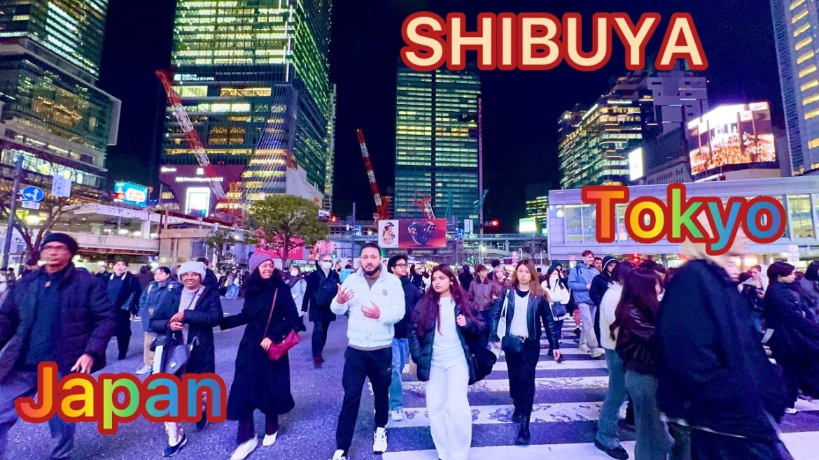 4K HDR Evening Shibuya walking tour. Tokyo, Japan. March 2026