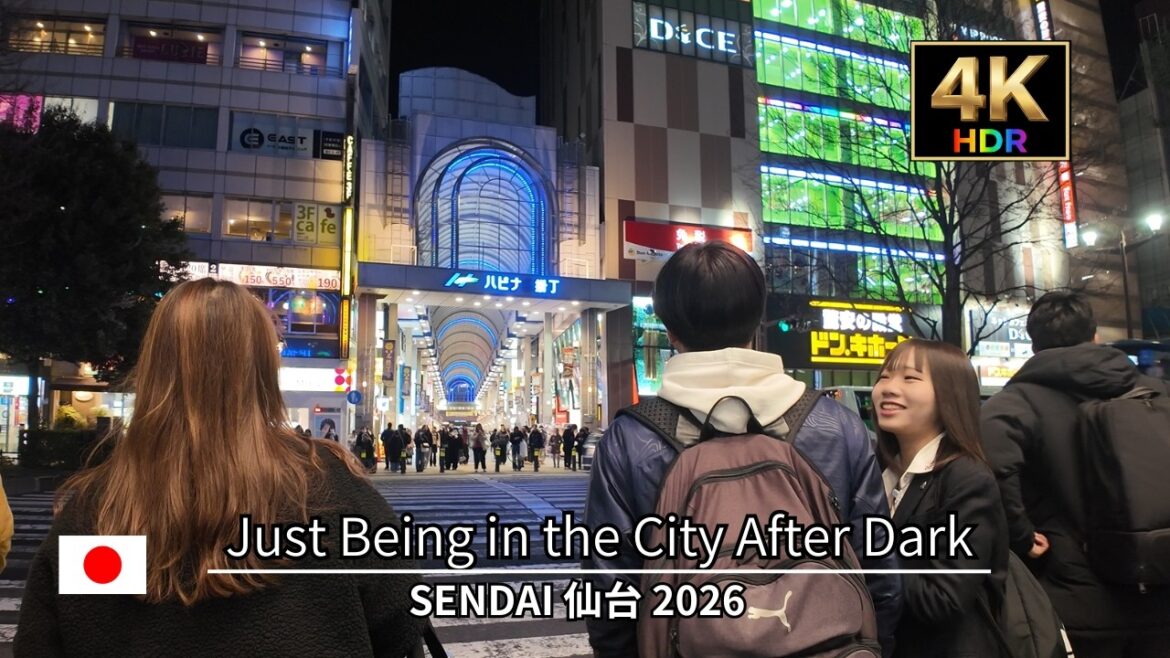 [Night walk-4K] Sendai - Just Being in the City After Dark