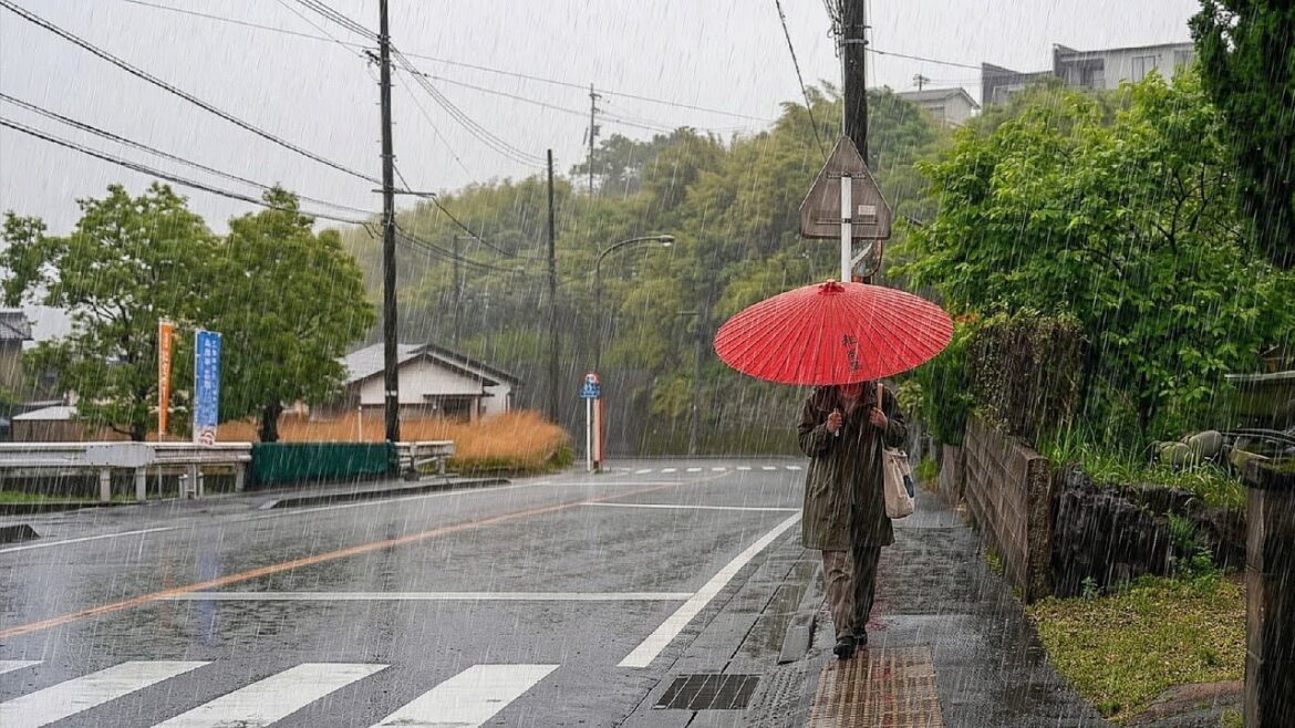 Walking Through Kagoshima Storm  Heavy Rain || Peace After Insomnia