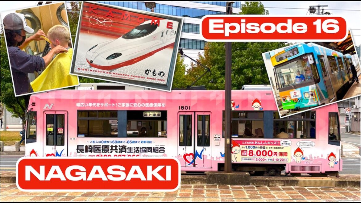 Shinkansen Bullet Train from Fukuoka to Nagasaki Peace Park, Atomic Bomb Museum and Biker Haircuts!