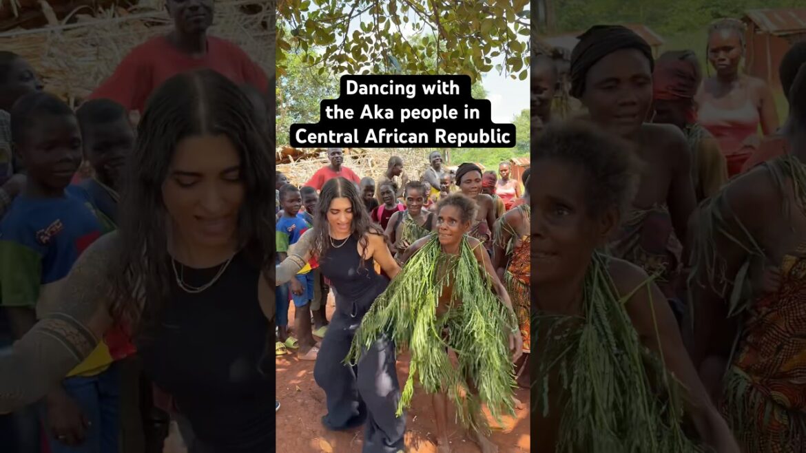 Aka people are Pygmies, so we’re the same size #pygmy #african #travelvlog