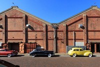 The Chikko Red Brick Warehouse maintains the atmosphere of a bygone era in the city of Osaka's Minato Ward, Feb. 19, 2026. (Mainichi/Masashi Mimura)