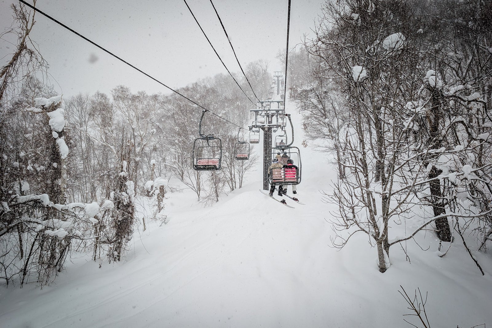 A ski lift in Niseko Village