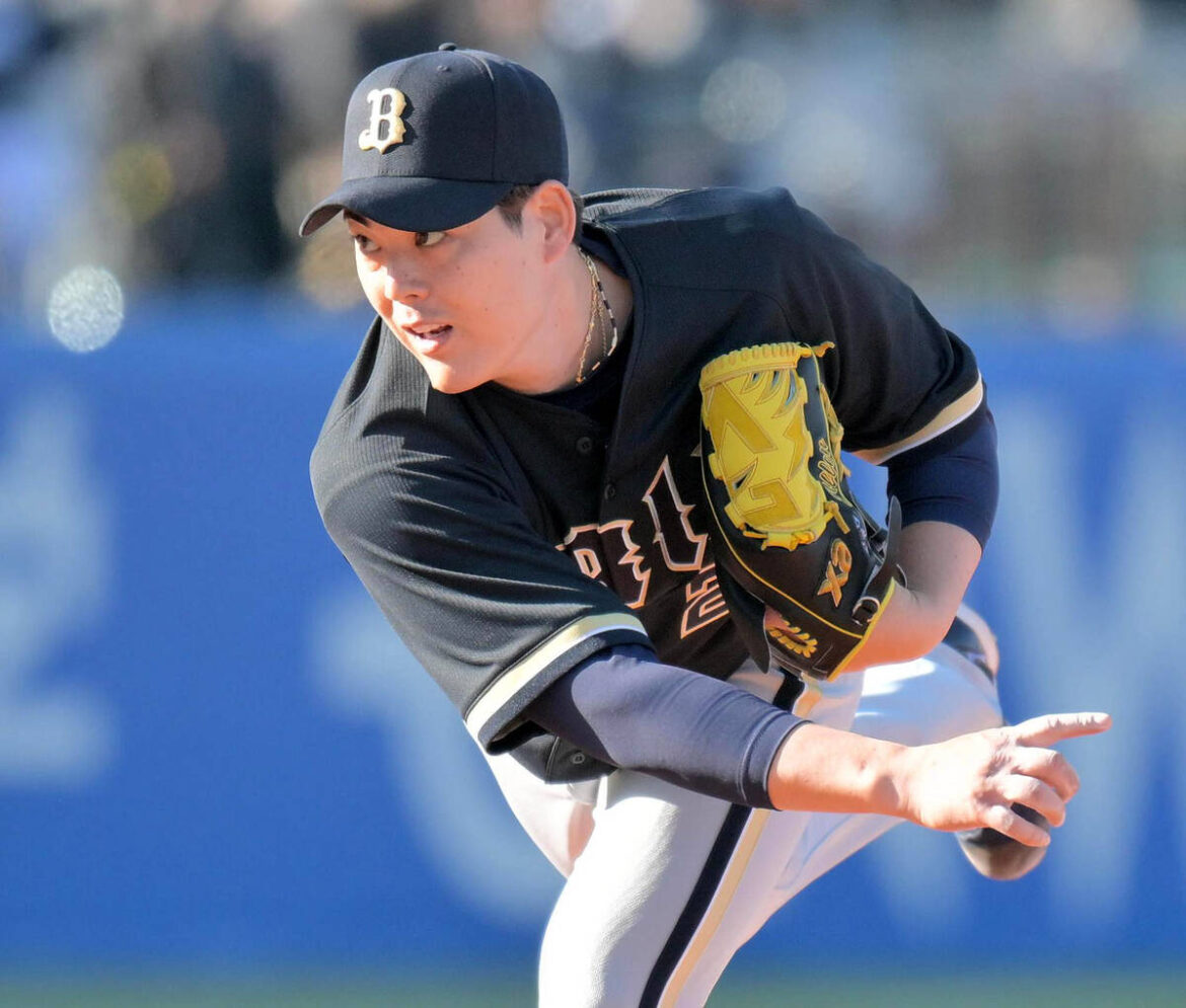 Starting pitcher for Orix Buffaloes, Alen Kuri (Photo by Jun Imanishi)