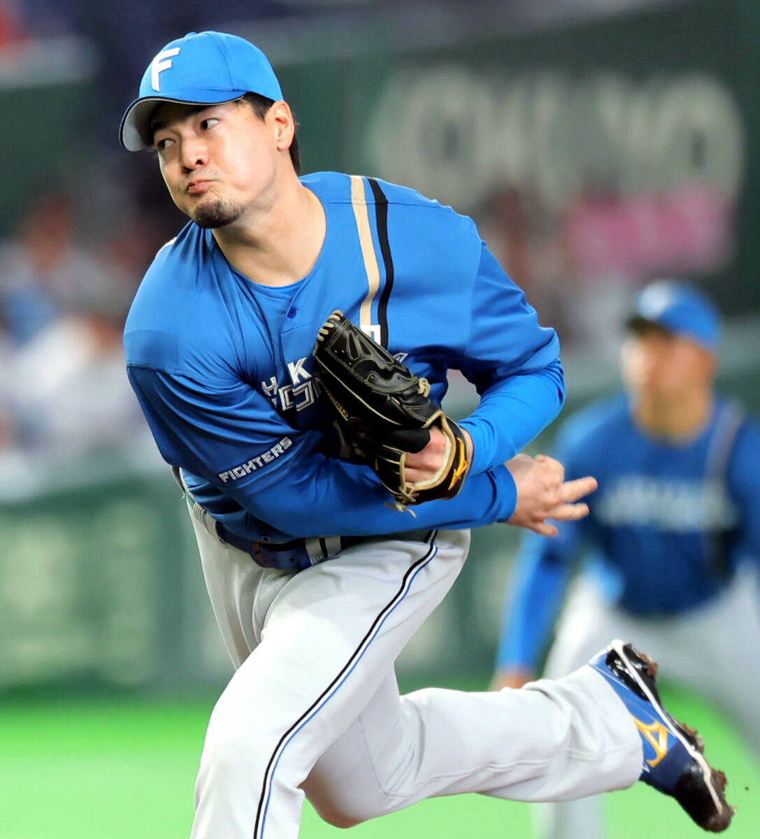 Nippon-Ham 's starting pitcher, Kohei Arihara (Photo by Yasuto Kobayashi)