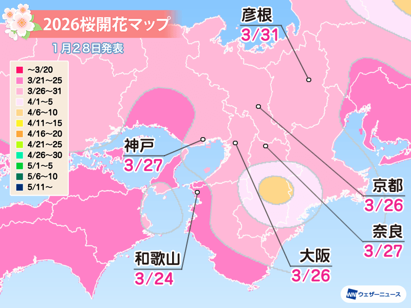 【2026京都賞櫻與開花預測】京都櫻花景點13選：2026 關西・近畿地區櫻花開花預測