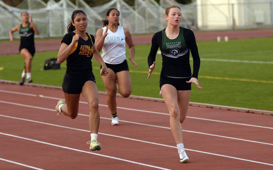 Isabella Price and Savannah Stewart race.