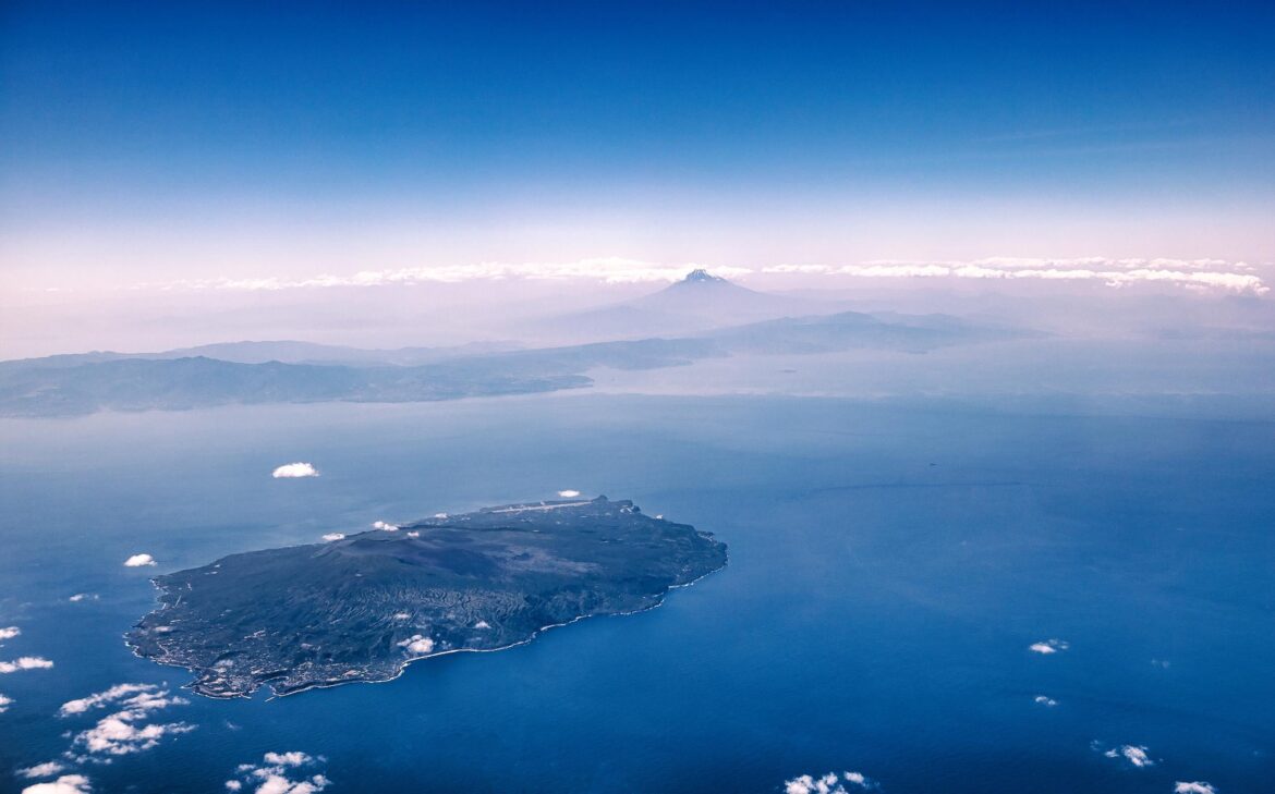 flying past Fuji