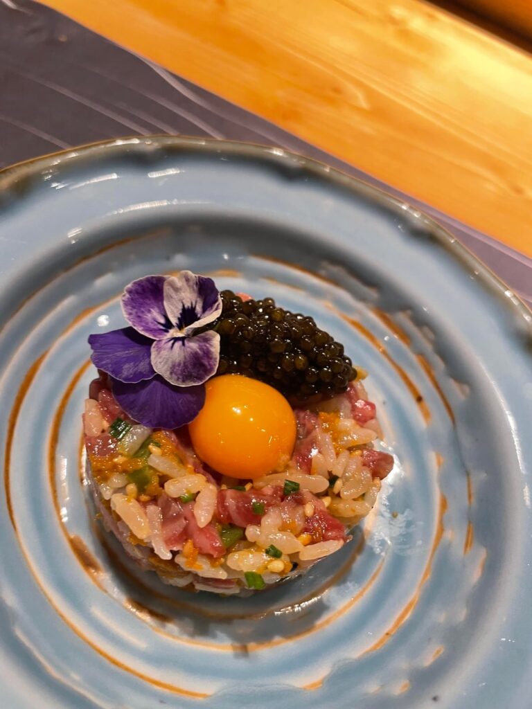 Omakase, Tuna Tartan with Rice and Caviar!!