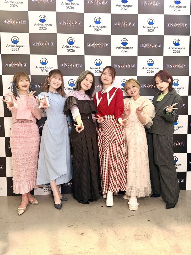 Suzushiro Sayumi, Aoyama Yoshino, Kotobuki Minako, Amami Yurina, Tomita Miyu, and Kawase Maki from Anime Japan 2026