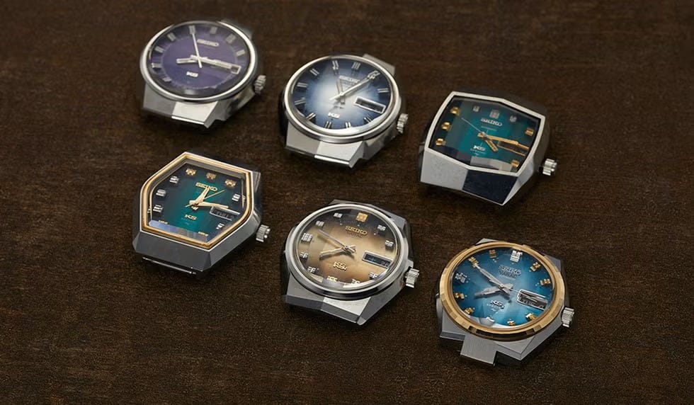 collection of vintage seiko watches displayed on a surface