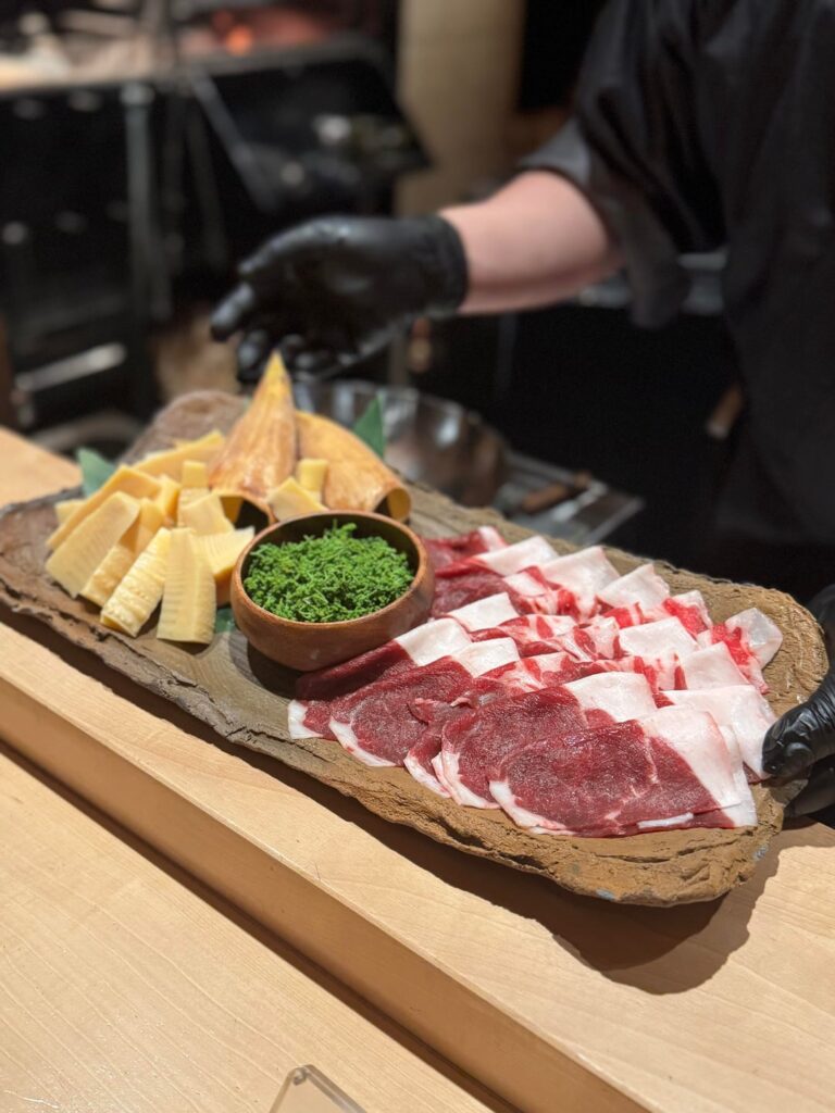 Bear meat, bamboo shoots, and sansho pepper blossoms