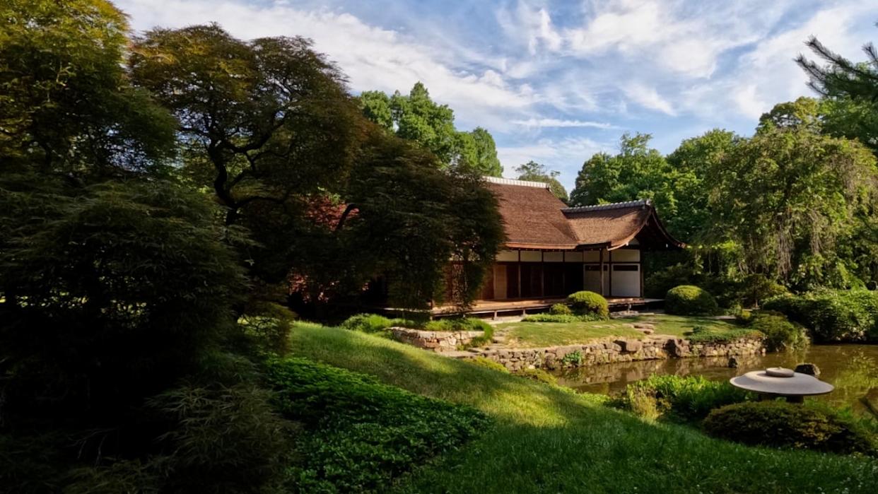 Philadelphia, PA - June 20, 2024: Shofuso Japanese House in Fairmount Park, a historic landmark built in 1953 and modeled on a 17th-century Japanese house and garden.