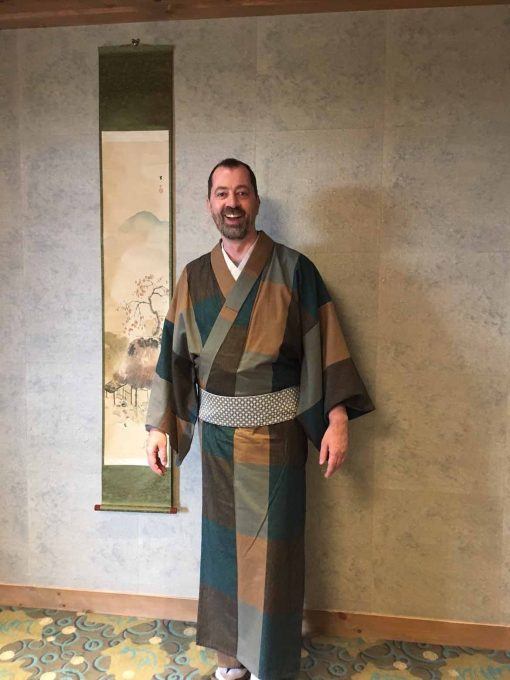 Donning a kimono